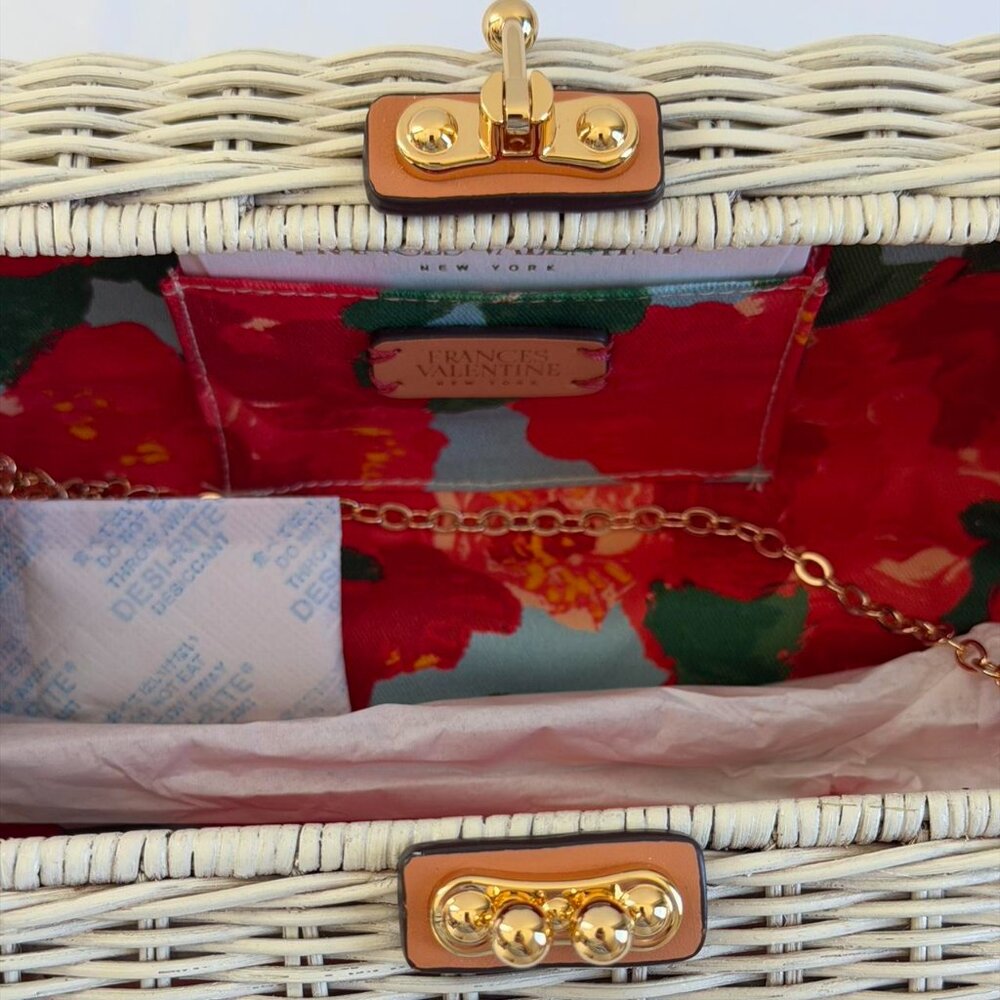 Frances Valentine Pepper Wicker Clutch in White - Picture 11 of 12